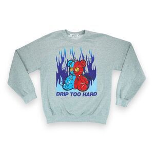 3Forty Inc Men's Drip Too Hard Gray Hoodie Size Medium Long Sleeve‎ Pullover